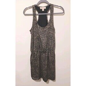 Michael Kors Womens Khaki Black Sleeveless Racerback Midi Dress Size S